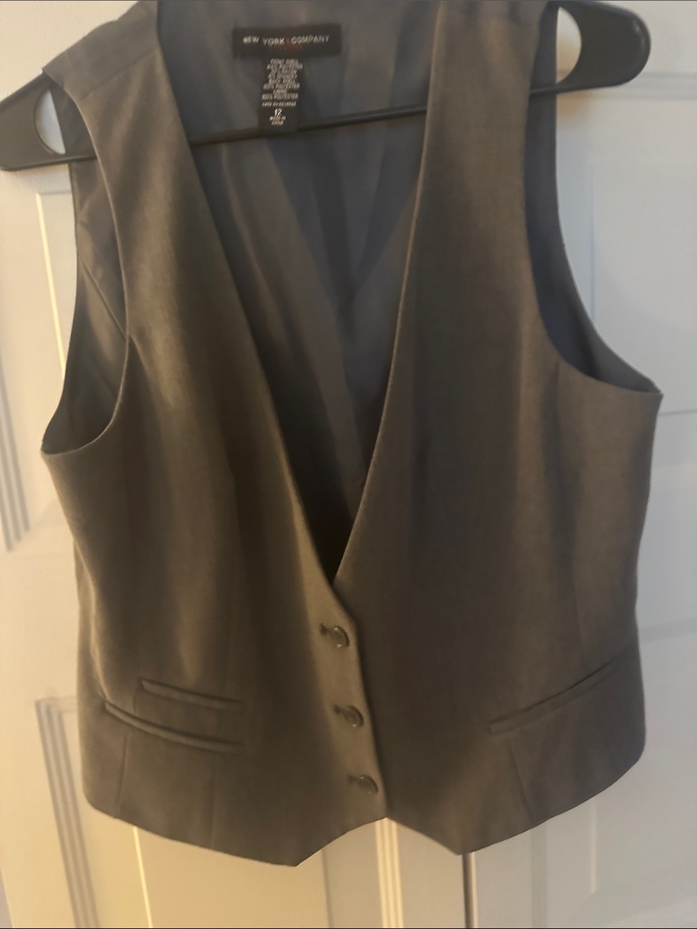 New York & Company Charcoal Gray Women's Tailored Vest